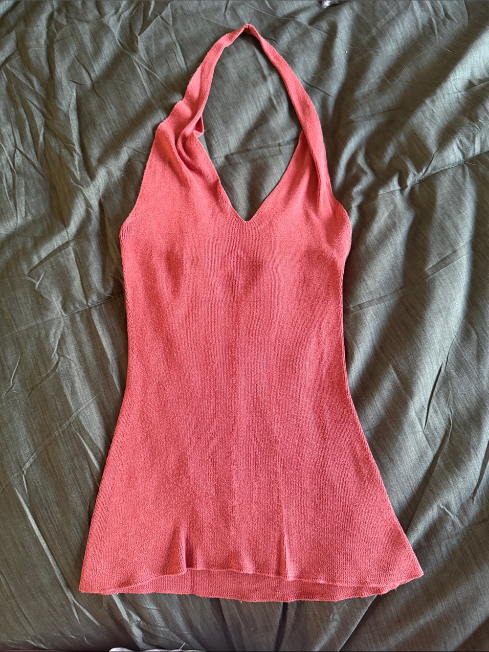 Zara Coral Halter Muscle Tee